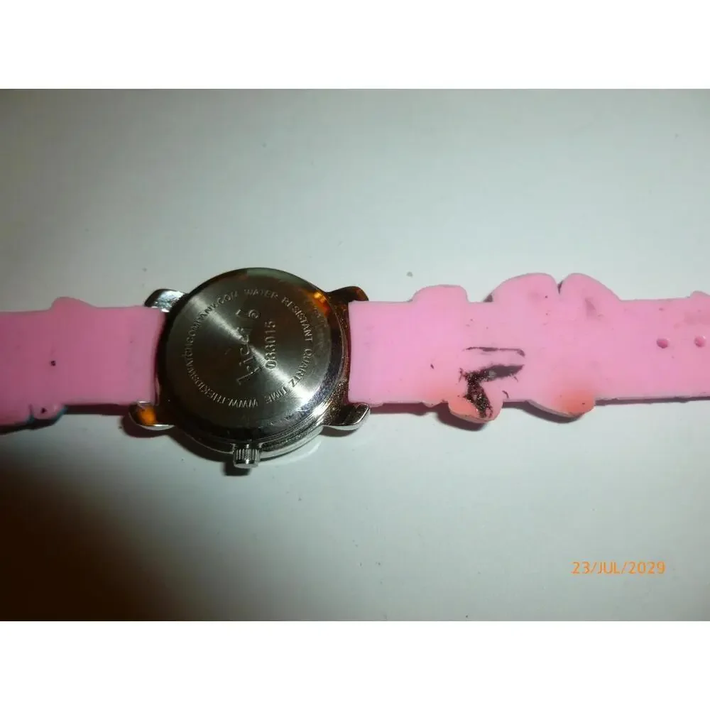 Ricci B Floral Flower Watch‎ Pink Rubber Band